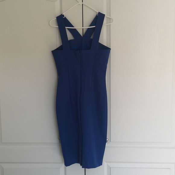 💙💙Femme Ladies Cocktail Straps Mini Dress 👗 Royal Blue Size 6 💙💙 - Picture 3 of 16